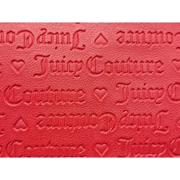 NWOT Juicy Couture Wristlet Wallet Red Faux Leather Logo Embossed Clutch - Picture 4 of 10